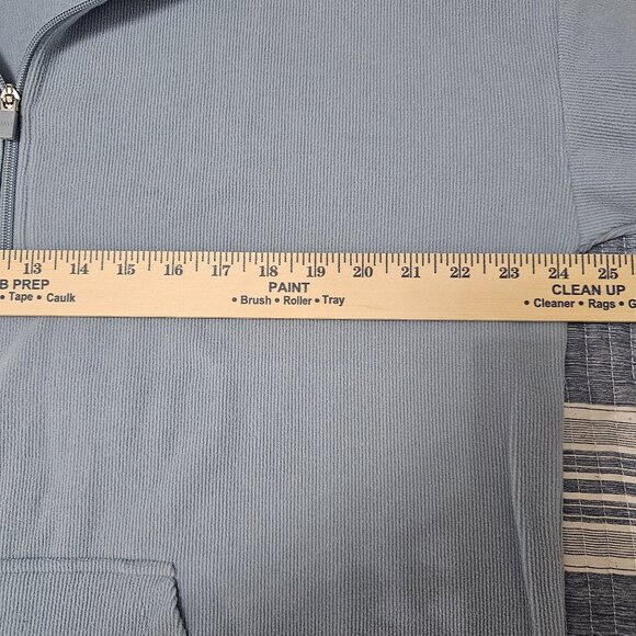 NEW Marc New York Women’s Ribbed 1/4-Zip Pullover Sweatshirt Light Blue Size XL - Picture 5 of 6